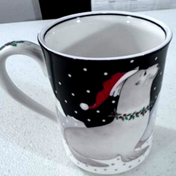 "NORITAKE" Epoch Christmas Party Mugs ,Seals, Micro, Oven, and Dishwasher Safe - Picture 1 of 7
